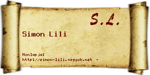 Simon Lili névjegykártya